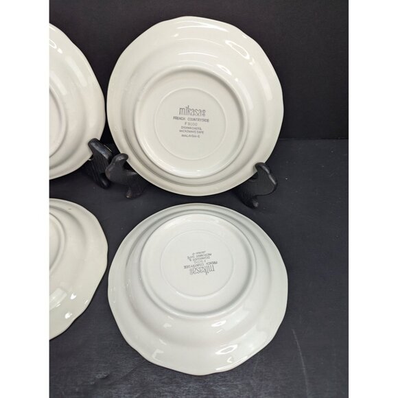 Mikasa French Countryside F9000 White Scalloped Edge 6 1/8" Saucer Set of 4 - Picture 7 of 9